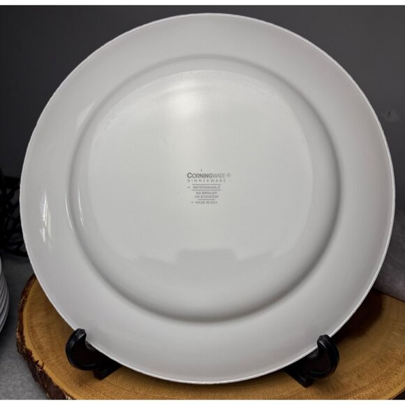 Corning Corelle "Palazzo" 10 3/4" Dinner Plate Blue/Green Rim Microwaveable - Picture 6 of 10